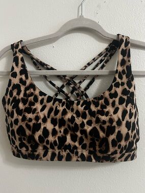 Victorias Secret animal print padded strappy back sports bra